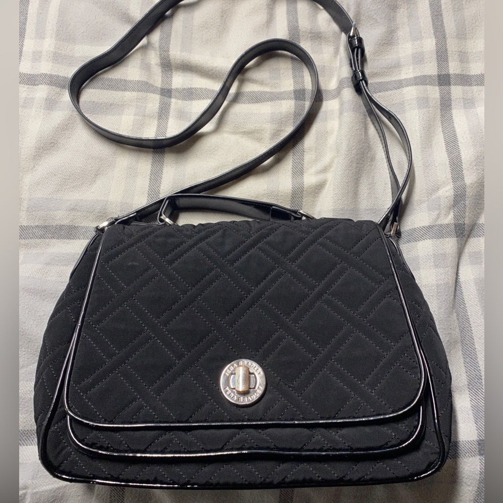 VERA BRADLEY Turnlock Crossbody CLASSIC BLACK Purse
